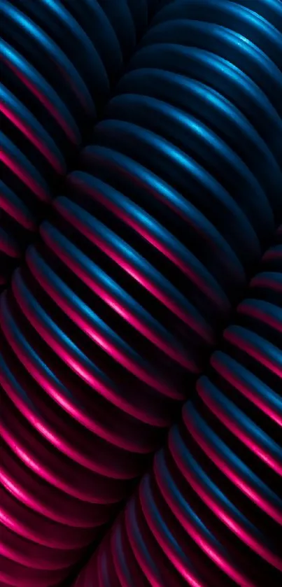 Vibrant neon spirals in pink and blue hues for mobile wallpaper.