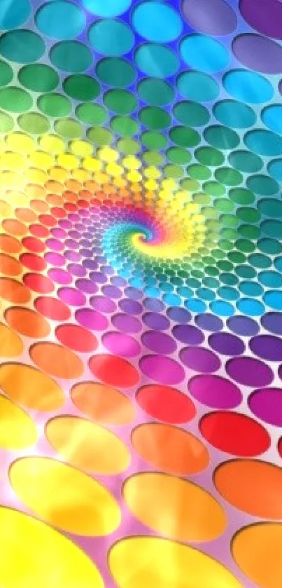 Colorful spiral design wallpaper for mobile background with vibrant hues.