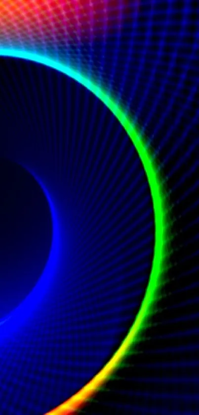 Vibrant rainbow spiral wallpaper design for mobile phones.