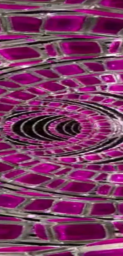 Vibrant pink spiral geometric wallpaper