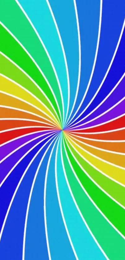 Vibrant spiral rainbow mobile wallpaper design.