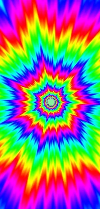 Vibrant spiral rainbow wallpaper with dynamic colors.