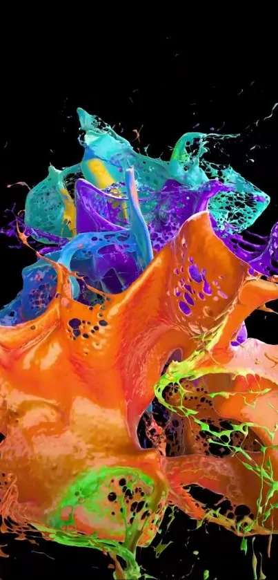 Vibrant abstract wallpaper with colorful splash design.