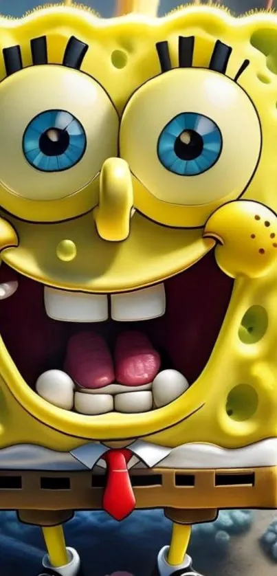 SpongeBob SquarePants smiling vibrantly.