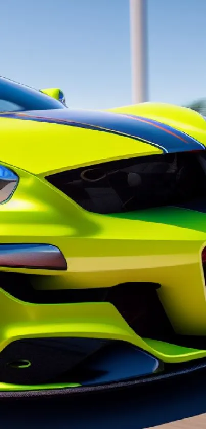 Neon green sports car wallpaper with dynamic design