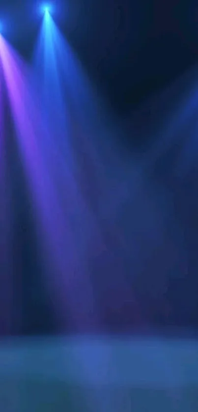 Mobile wallpaper with vibrant blue and purple spotlight effect.