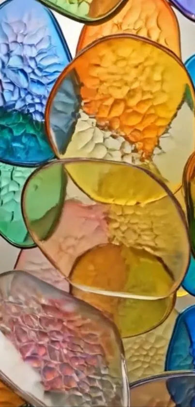 Vibrant stained glass colorful design for phones.