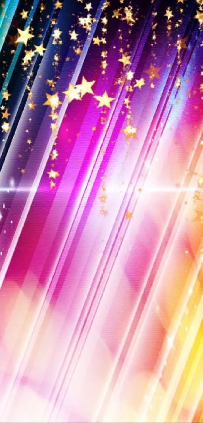 Colorful starry gradient wallpaper for mobile with vibrant colors and star effects.