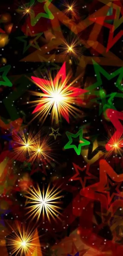 Vibrant starry night wallpaper with colorful stars.