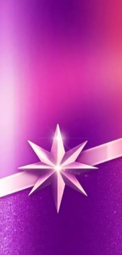 Vibrant purple wallpaper with a pink star.