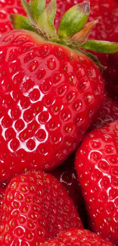 Vibrant strawberries close-up wallpaper.