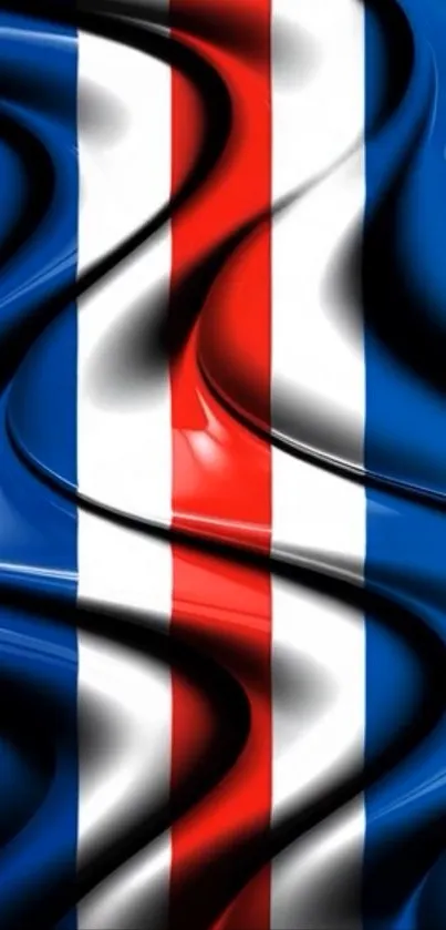 Vibrant abstract wallpaper with red, blue, and white stripes.