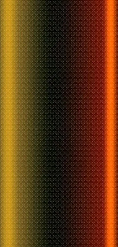 Mobile wallpaper with vibrant orange and yellow stripes on a black textured background.