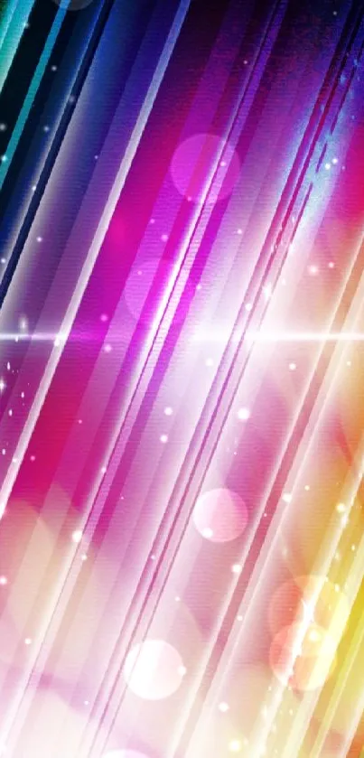 Vibrant mobile wallpaper with colorful striped gradient.