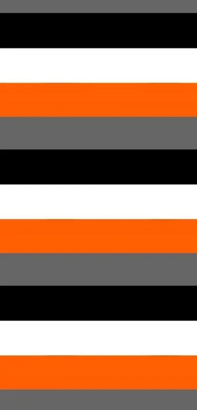 Bold striped pattern with orange, black, and gray hues for a modern phone wallpaper.