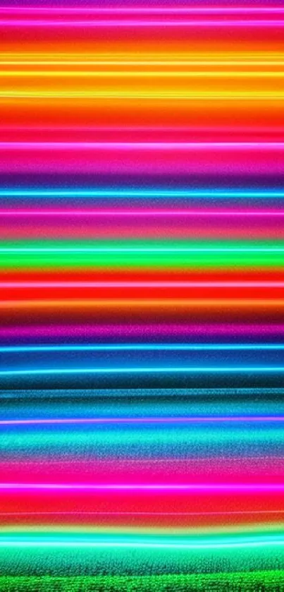 Vibrant striped neon wallpaper with colorful horizontal bands.