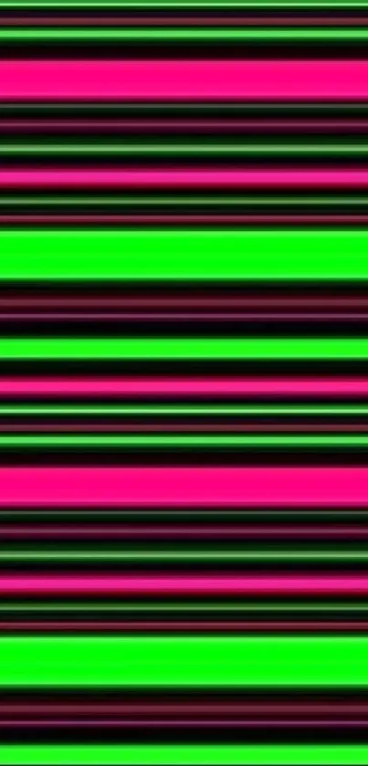 Vibrant neon pink and green striped wallpaper for mobile phones.