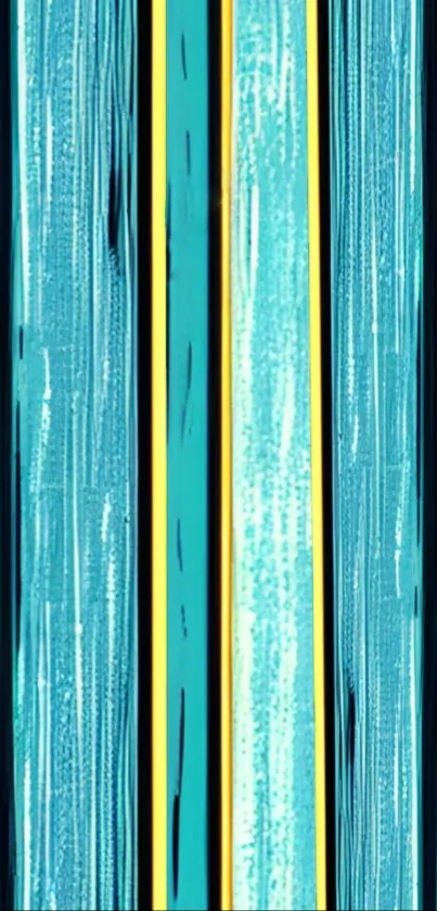 Vibrant turquoise and yellow striped phone wallpaper.