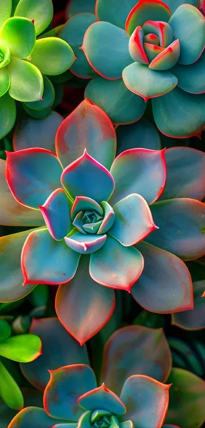 Vibrant and colorful succulent plant wallpaper.
