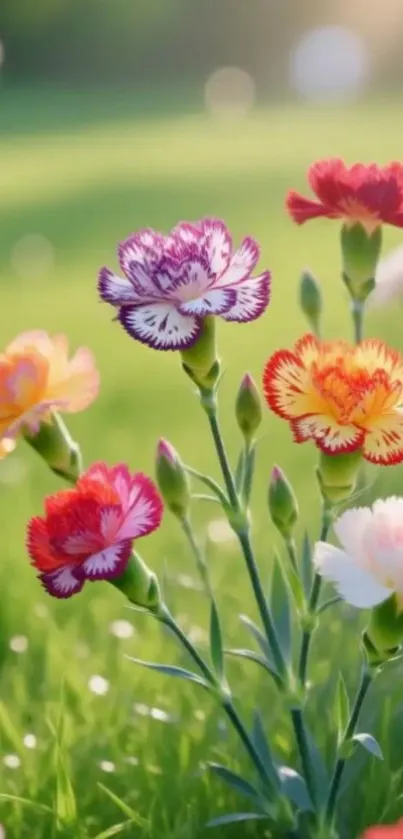 Vibrant flowers blooming in a green garden setting.