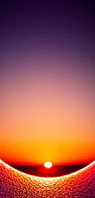 Vibrant abstract sunset on phone wallpaper.