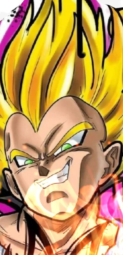 Super Saiyan character with vibrant yellow hair and powerful expression.