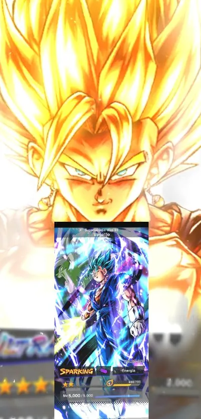 Super Saiyan wallpaper with vibrant energy aura and dynamic colors.