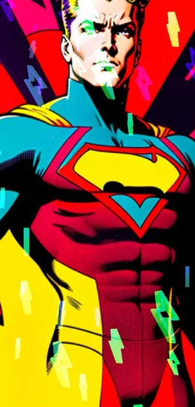 Vibrant colorful superhero artwork wallpaper.