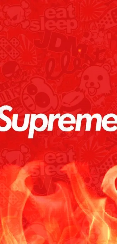 Red Supreme wallpaper with bold design.