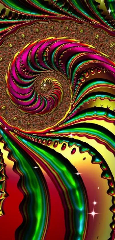 Colorful abstract swirl mobile wallpaper.