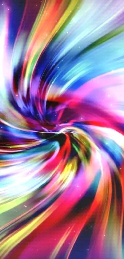 Vibrant abstract swirl with dynamic colors, perfect for mobile wallpaper.