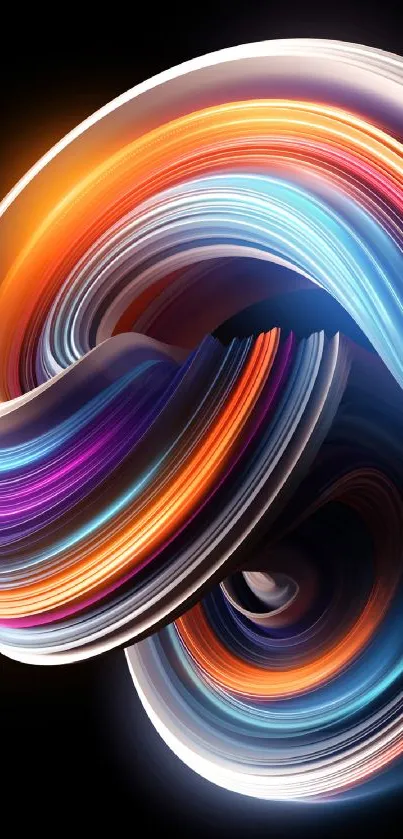 Colorful abstract swirl wallpaper with dynamic motion.