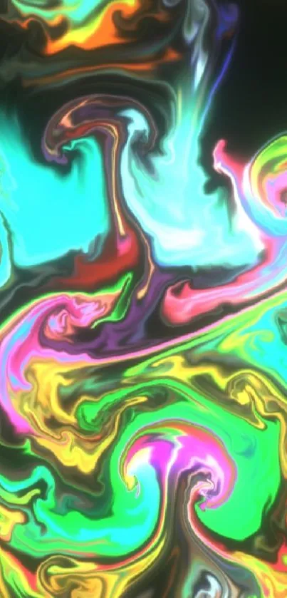 Bright and colorful abstract swirl art wallpaper.