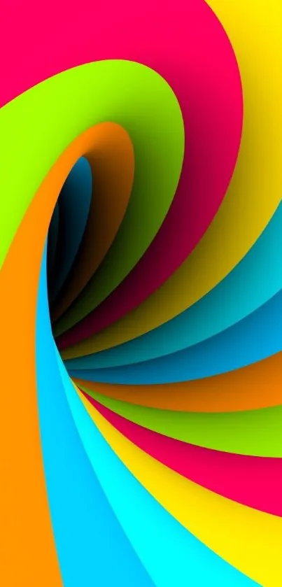 Vibrant abstract swirl wallpaper with bold colors for mobile screens.