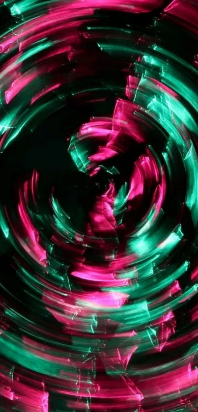 Vibrant swirl mobile wallpaper with fuchsia and teal hues.