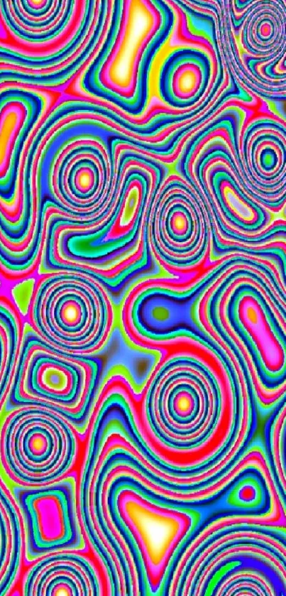 Vibrant and colorful swirl pattern wallpaper for mobile devices.