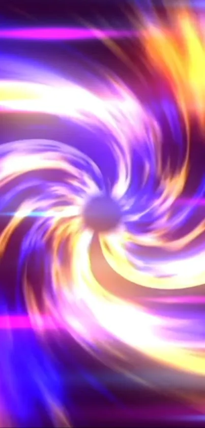 Vibrant violet and yellow swirl wallpaper for mobile.