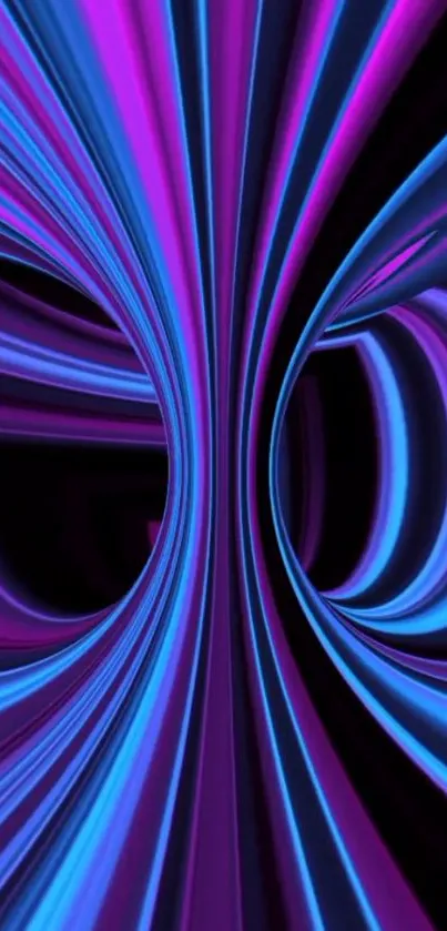 Dynamic swirl pattern wallpaper in vibrant blue and purple tones.