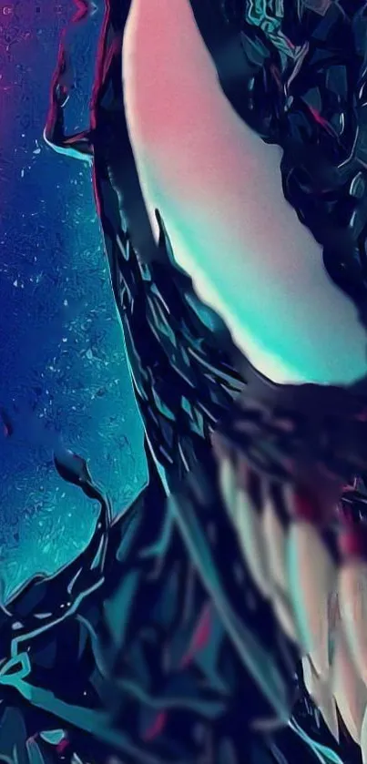 Vibrant symbiote character in colorful mobile wallpaper.