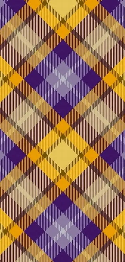 Vibrant tartan phone wallpaper with geometric plaid design.