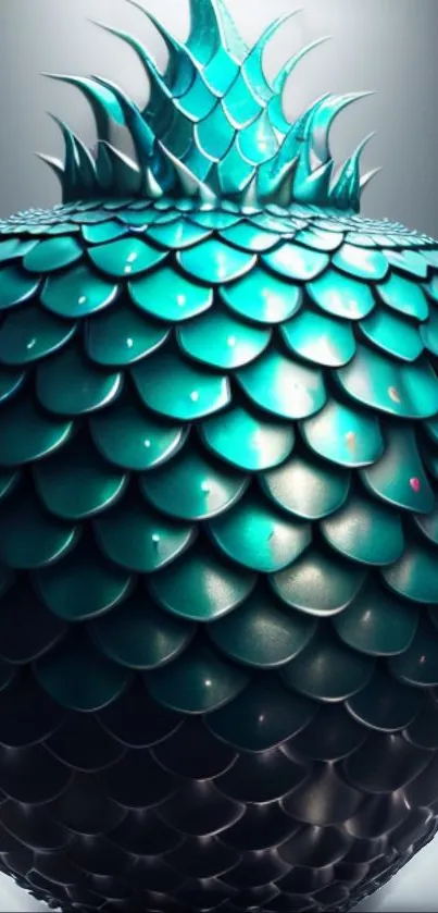 Teal scales create a fantasy-inspired mobile wallpaper design.