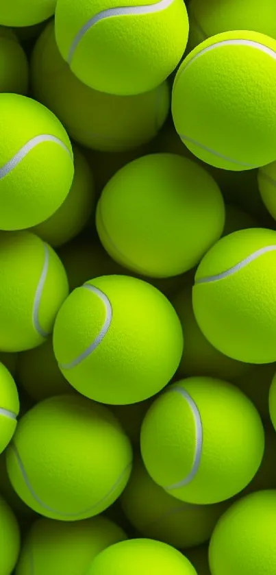 Vibrant pattern of neon green tennis balls.