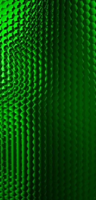 Vibrant green hexagonal textured wallpaper.