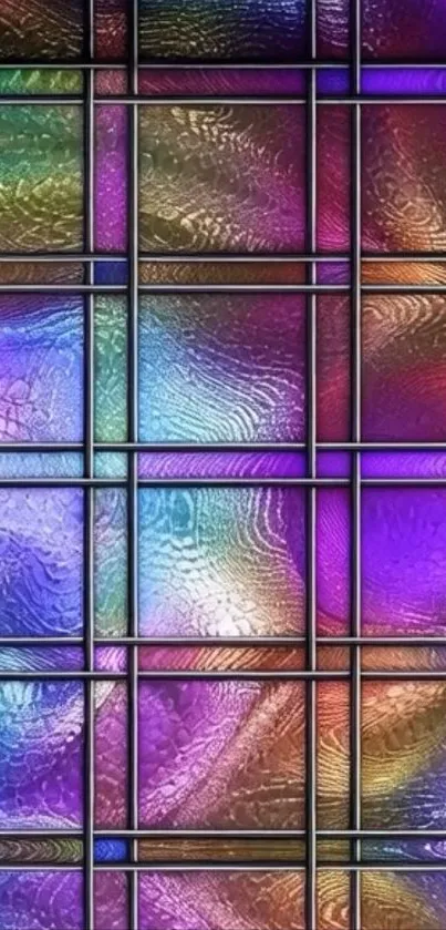 Colorful textured grid mobile wallpaper.