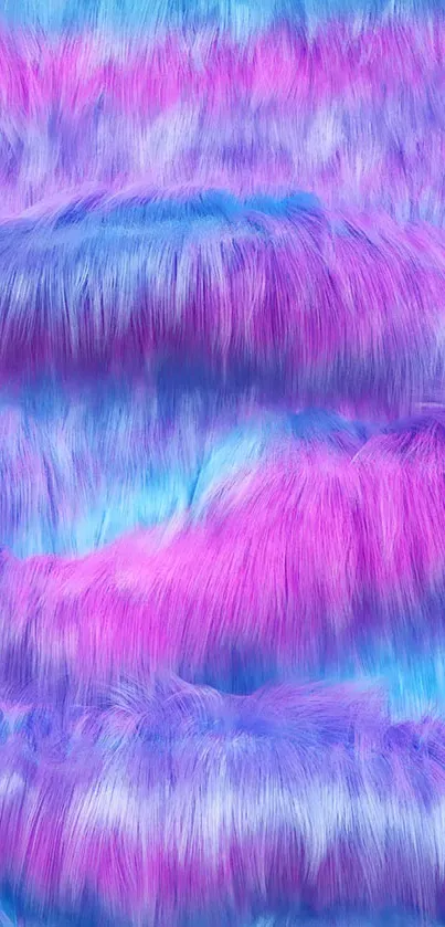 Vibrant colorful mobile wallpaper with purple and blue fluffy waves.