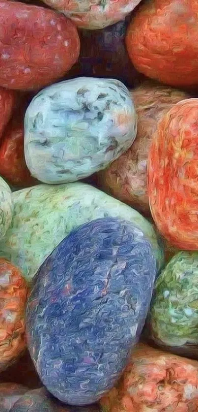 Colorful textured stones mobile wallpaper.