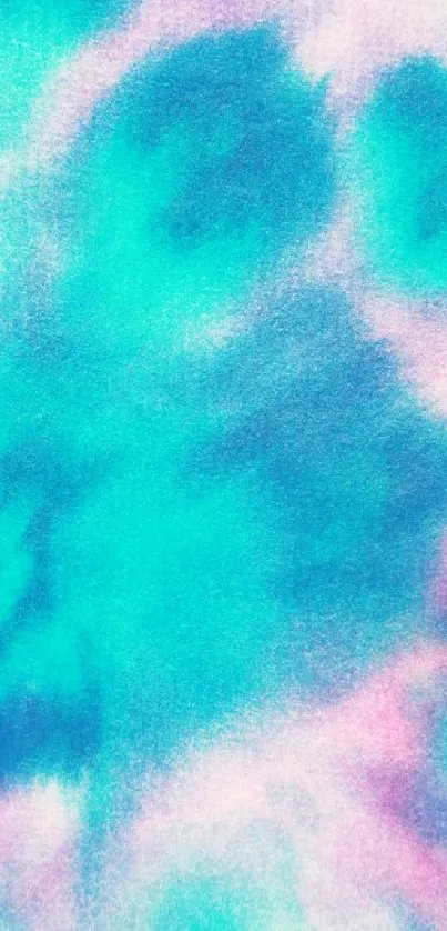 Vibrant teal, pink, and purple tie-dye pattern.