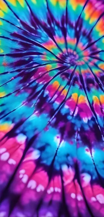Colorful tie-dye spiral mobile wallpaper.