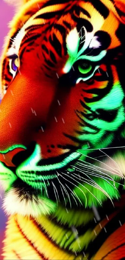 Colorful artistic tiger wallpaper for mobile