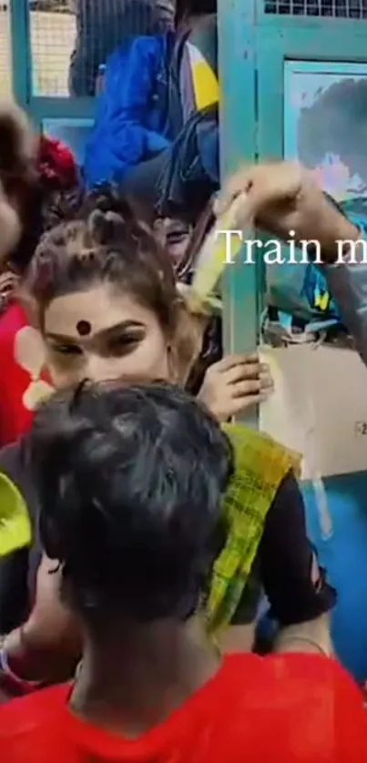 Lively scene at a busy train station.